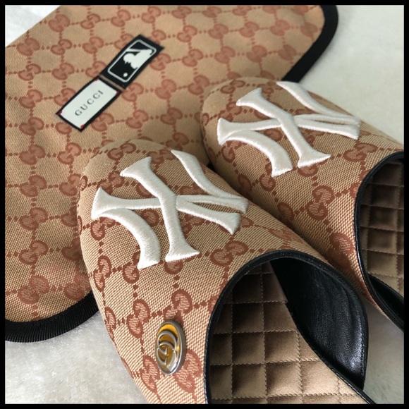Gucci Shoes Authentic Gucci New York Yankees Slidesdust Cover Poshmark